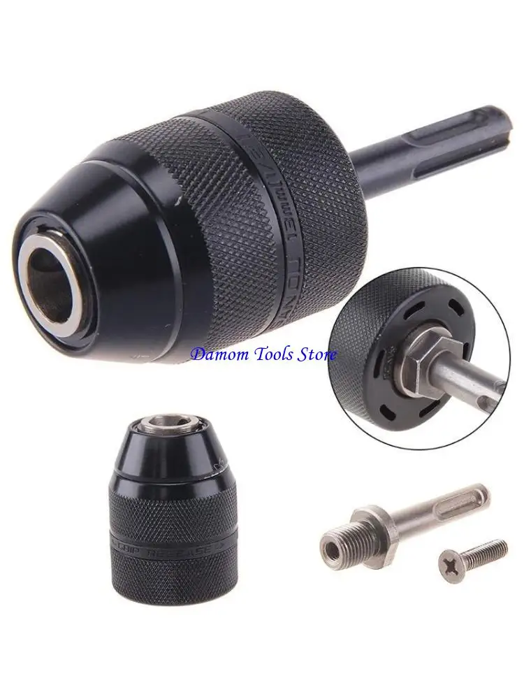 57BE Heavy Duty Professional 2-13mm 1/2-inch SDS-Plus Adapter with Drill Chuck Preventing Drill Bits Loose Off for Easy Bit
