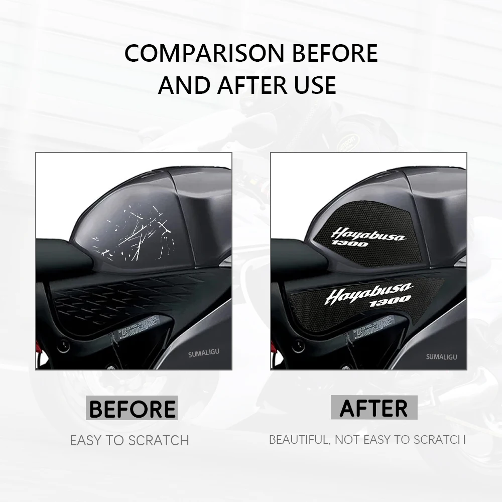 For Suzuki Hayabusa GSX1300R GSX 1300R 2025 2026 Motorcycle Non-slip Side Fuel Tank Stickers Waterproof Pad Rubber Sticker
