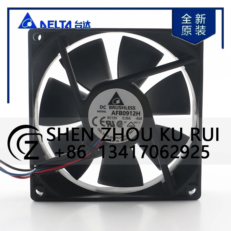 

Delta 24V 48V DC 12V 0.30A AC EC 9025 90X90X25MM 9CM Double Ball Quiet Axial Flow Inverter Power Supply AFB0912H-R00 Cooling Fan