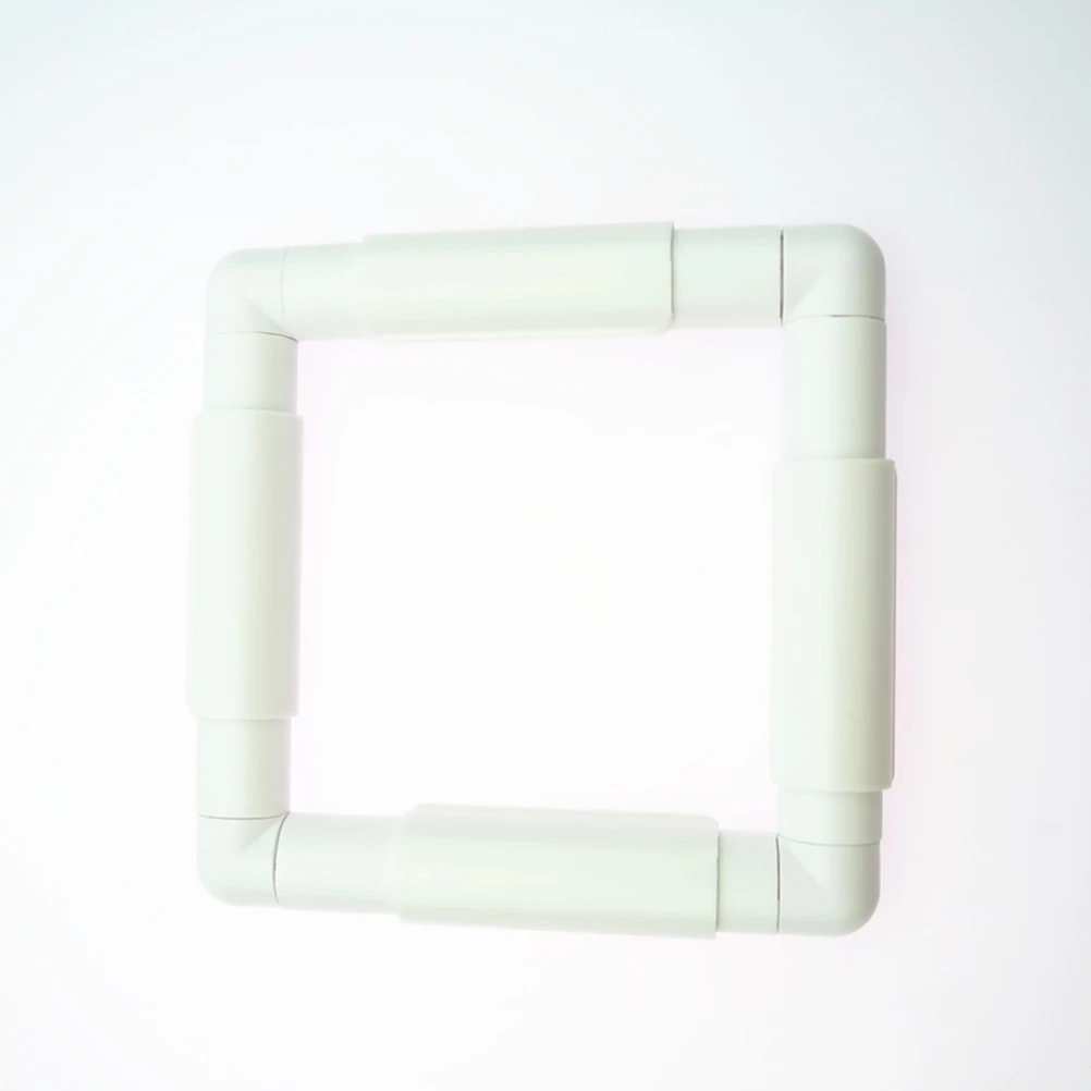 

White Embroidery Frame Lightweight Durable Clip Hoops for Cross Stitch Quilting Square Fabric Fastening Easy