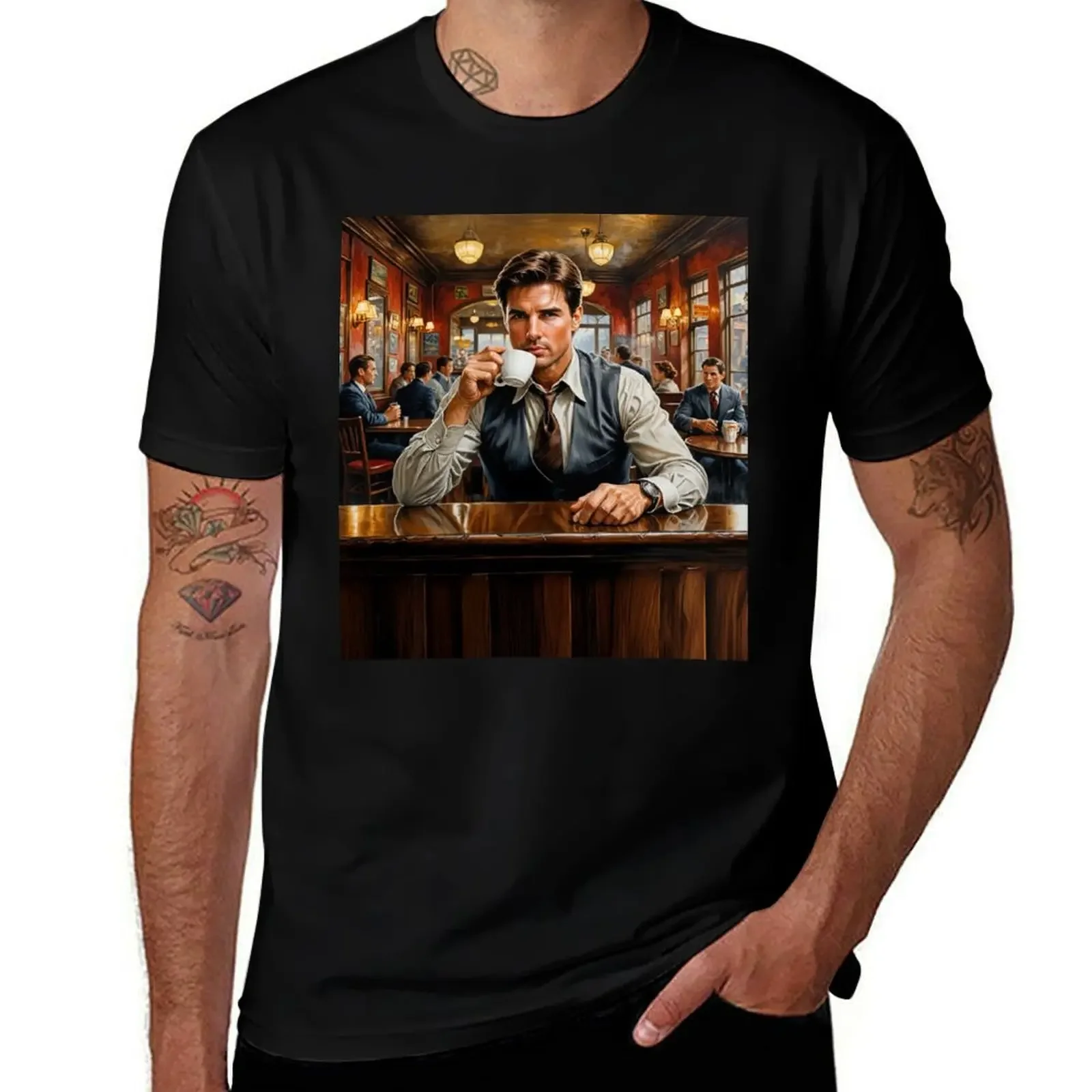 

Coffee with Tom T-Shirt clothes rapper graphic tees topping essential t shirt workout shirts for men