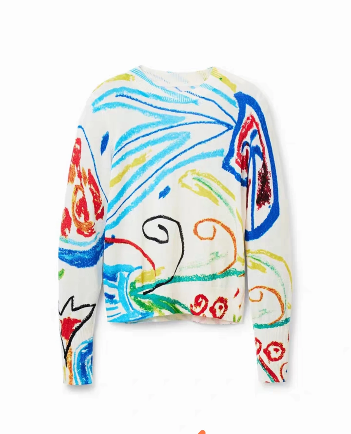 New Spanish printed round-neck stretch long-sleeved thin sweater for export original order