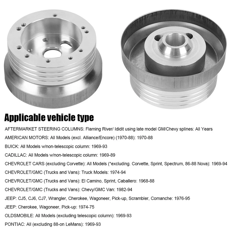 5 6 Hole Car Steering Wheel Hub Adapter Polished Short Hub Connector Car Accessories Tools Flaming River Ididit For GM Chevy