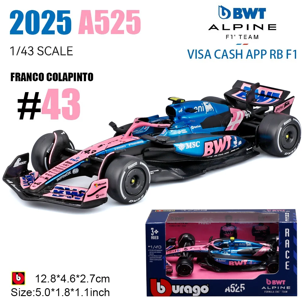 جديد في المخزون Bburago 1:43 2025 F1 اليابان ريد بول Rb21 سبيكة نماذج مصغرة فيراري Sf25 # 44 Rb21 Verstappen Mcl39 W16 لعبة السيارة #3