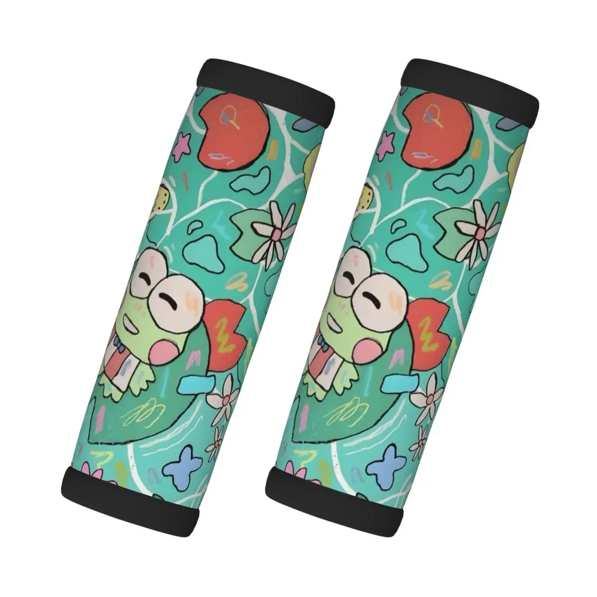 

Custom Cute Kerokero Keroppi, 2 шт., ручка для багажа, мягкая ручка, чехол для ручки, неопреновая ручка для багажа для салона автомобиля