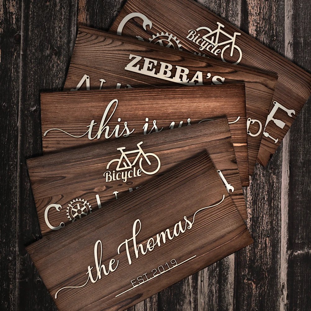 Custom Wood Sign Personalized Family Name Sign Wooden Pallet Sign Wedding Gift Home Wall Decor Laser Cut Shop Business Logo Sign