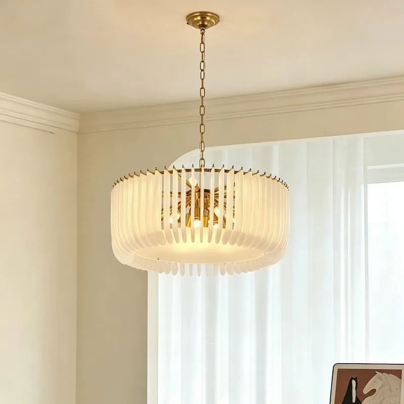 Luxury Glass Minimalist Pendant Lamping Artistic Atmosphere Living Room Light Retro French Bar Counter Dining Room Lights