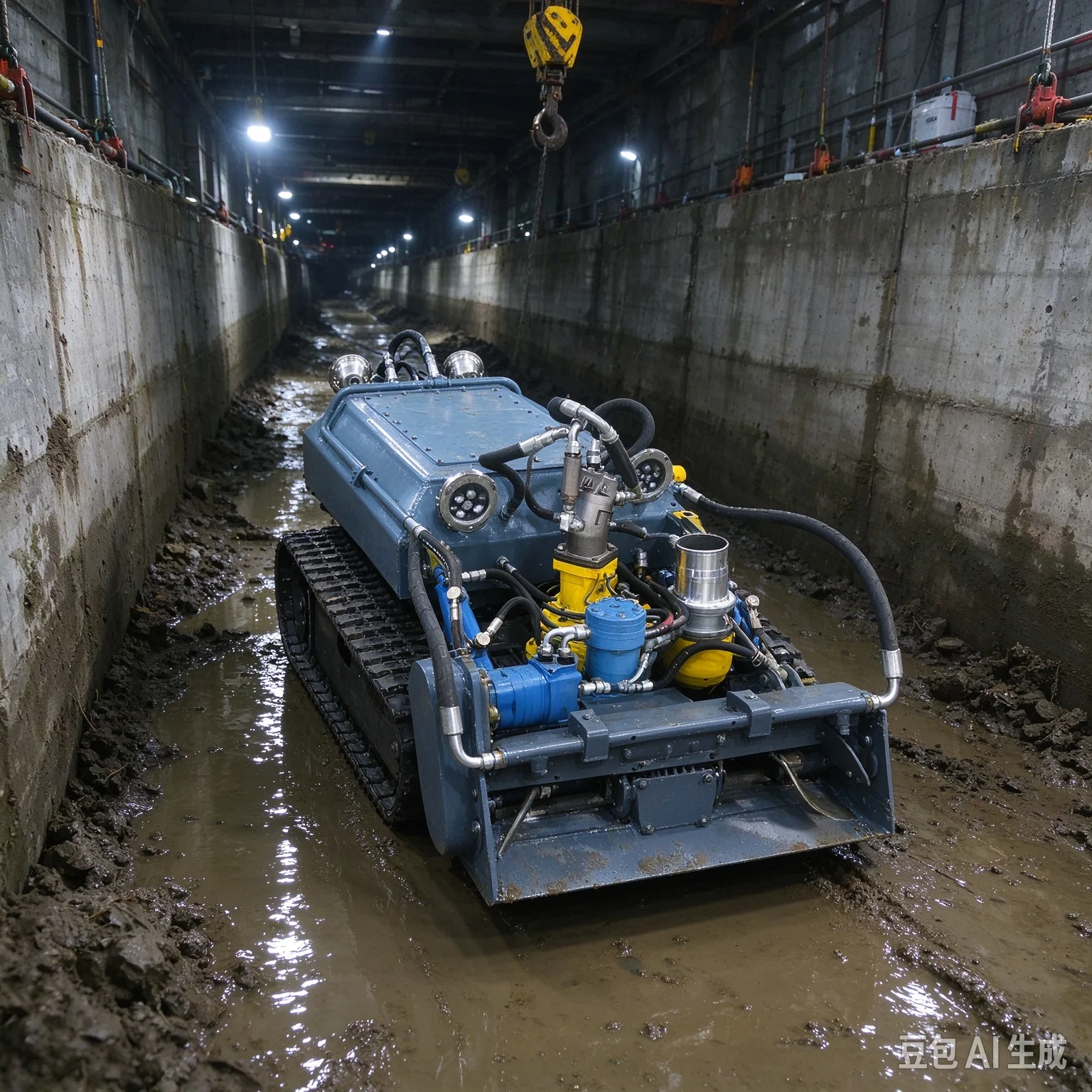 76KW Remote Control Crawler Dredging Robot Underwater Cleaning Machine for Municipal Pipeline