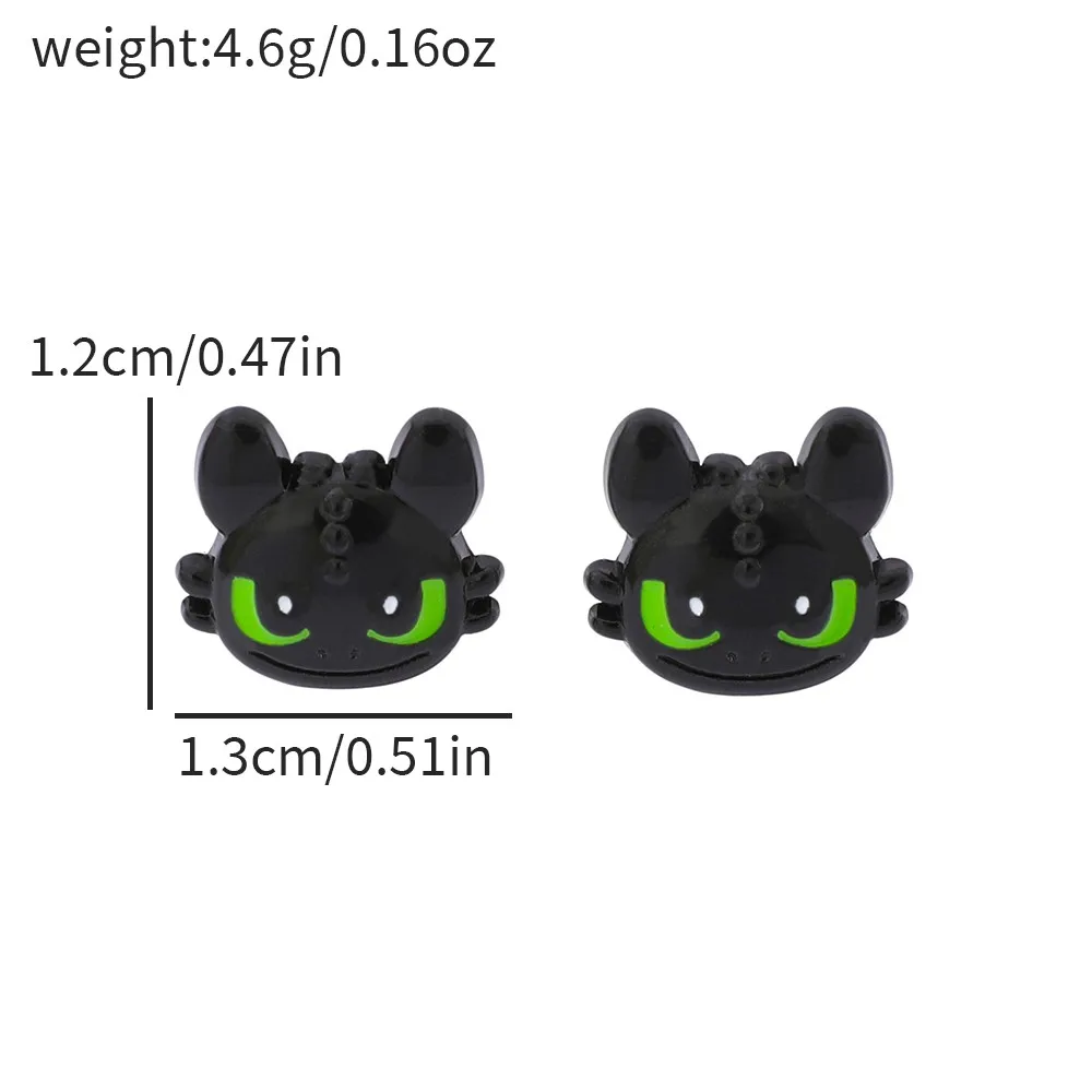 Cartoon Ohnezahn Metall-Emaille Ohrstecker Anime Niedliche Charakter-Ohrringe Schmuck Geschenk für Mädchen Urlaubs-Accessoire – Detail 6