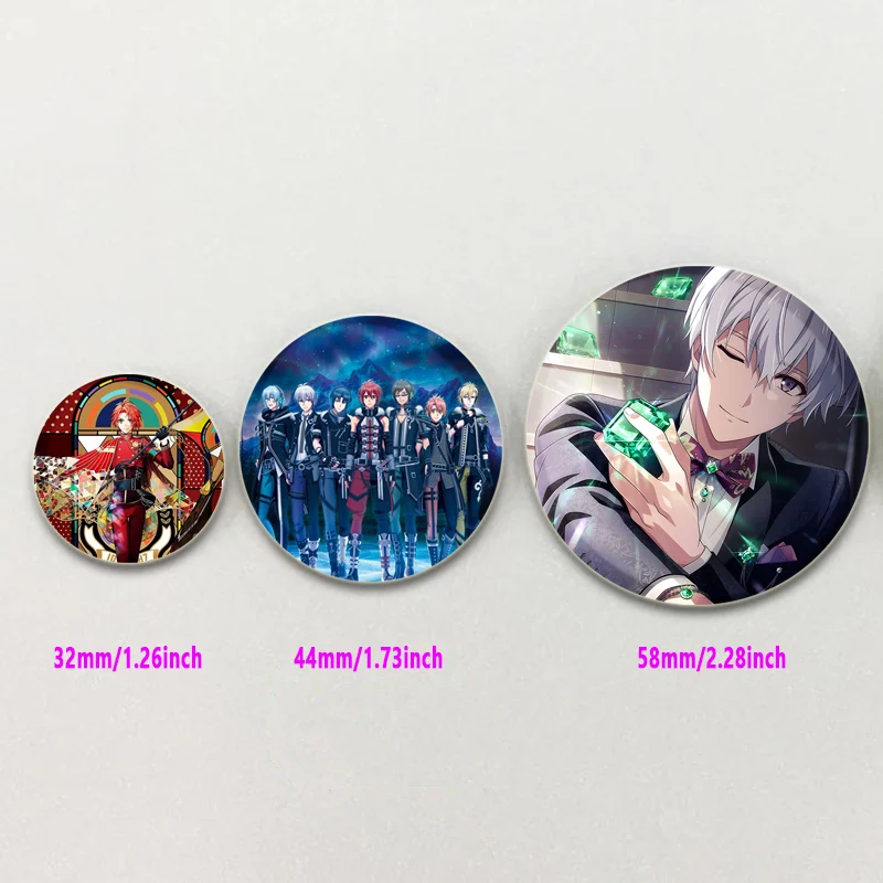 32/44/58mm Anime IDOLiSH7 bros musik Mobile Game Enamel Pin ransel kerah lencana kartun buatan tangan Lapel Pin perhiasan hadiah