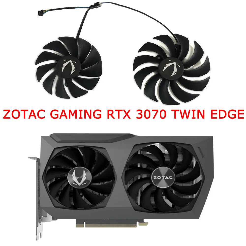 2pcs/Set,GAA8S2U GA92S2U,ZT-A30700E-10P GPU Cooler Fan,For ZOTAC GAMING RTX 3070 Twin Edge,For ZOTAC RTX 3060Ti AMP White