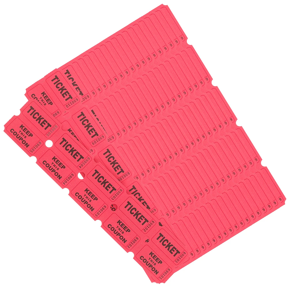 

200 Pcs Raffle Ticket Tickets for Party Paper Event Labels Poo Festival Classroom Red Baby