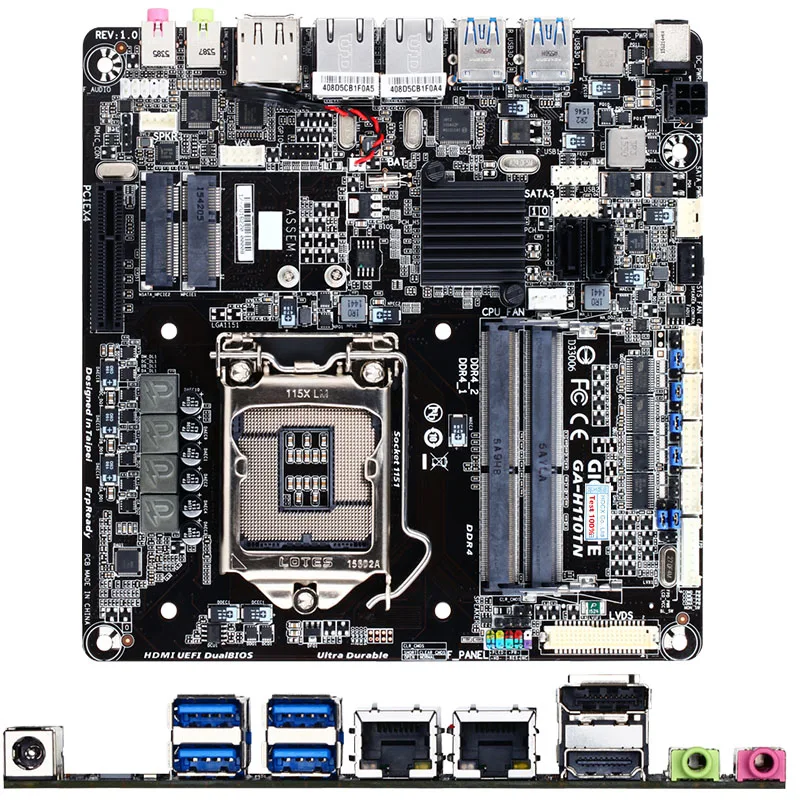 Gigabyte GA-H110TN H110TN MINI ITX H110i Desktop Motherboard H110TN LGA 1151 DDR4 Mainboard Supports 7th / 6th Generation Intel