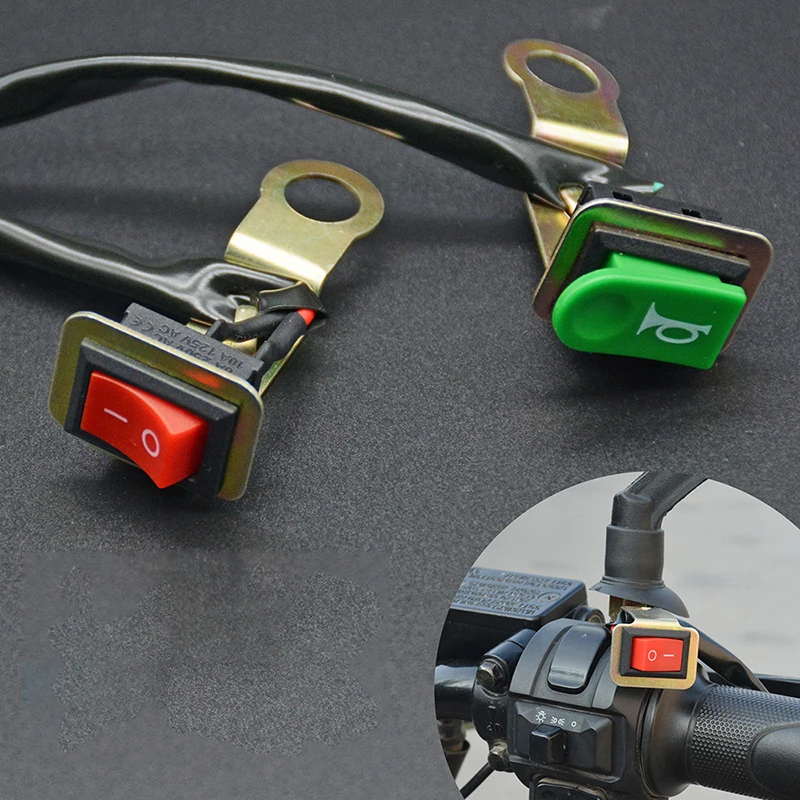 [R]Motorcycle Electric Bicycle Universal Handlebar Refit Horn Switch ATV Scooter Dirt Bike Individual Horn Switch Plastic Button