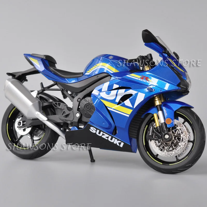 

1:9 масштаб, литая под давлением модель мотоцикла, игрушка Suzuki GSX-1000R, спортивный велосипед, миниатюрная копия рабочих фонарей, большой размер