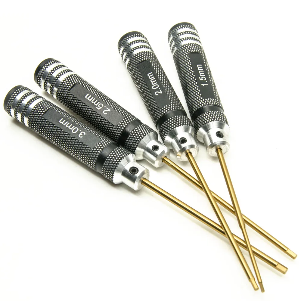 MIBIDAO Metalen Hexagon Schroevendraaier 1.5/2.0/2.5/3.0mm Hex Schroeven Wrench Tool voor RC Crawler auto Boot Vliegtuigen Onderdelen