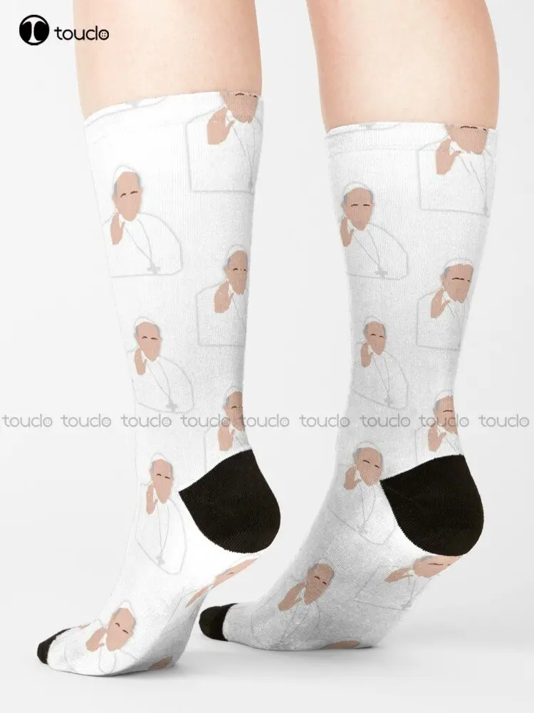 Pope Francis Silhouette Socks Slipper Socks For Women Personalized Custom Unisex Adult Teen Youth Socks Custom Gift New Popular