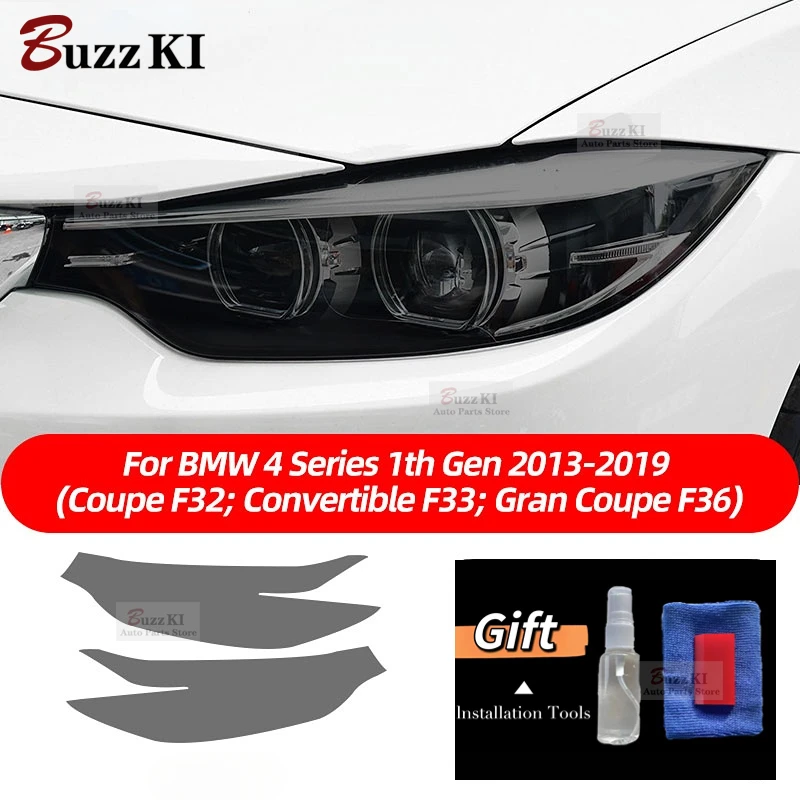 

For BMW M4 F82 F83 4 Series F32 F33 F36 2 Pcs Car Headlight Protective Film Front Light Transparent Smoked Black TPU Sticker