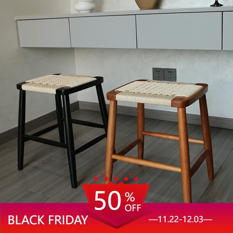 Wooden Weave Chairs Deals Stool Dining Table Room Storage Chair Banquet Kitchen Taburete Plegables Multifunctional Furniture