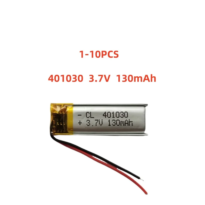 

401030 3.7V 130mAh Small Size Lipo Rechargeable Battery Lithium Polymer For MP3 Bluetooth MID headset headphone video pen