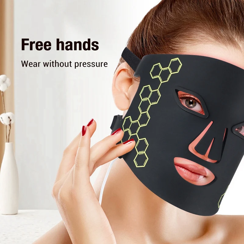 LED Photon Beauty Mask Instrument IPL Rejuvenation Lightens Fine Lines Brighten Skin Tone Comfortable To The Touch