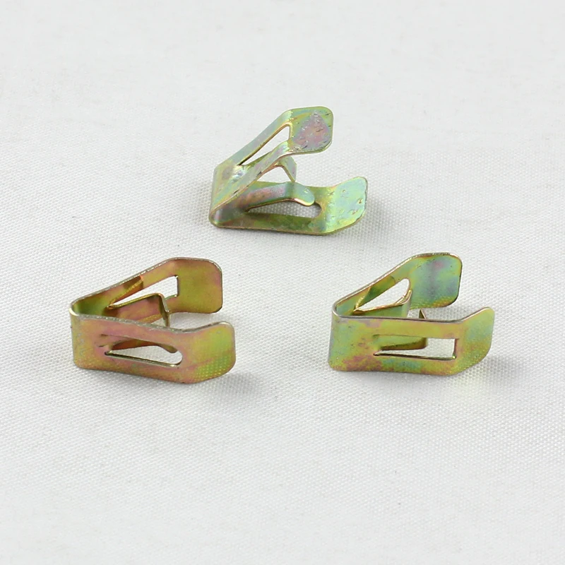 100Pcs Auto Radios Instrument Console Panel Trim Metal Clamp Spinal U Cord Lock Retainers Fastener Dashboard Car Clips