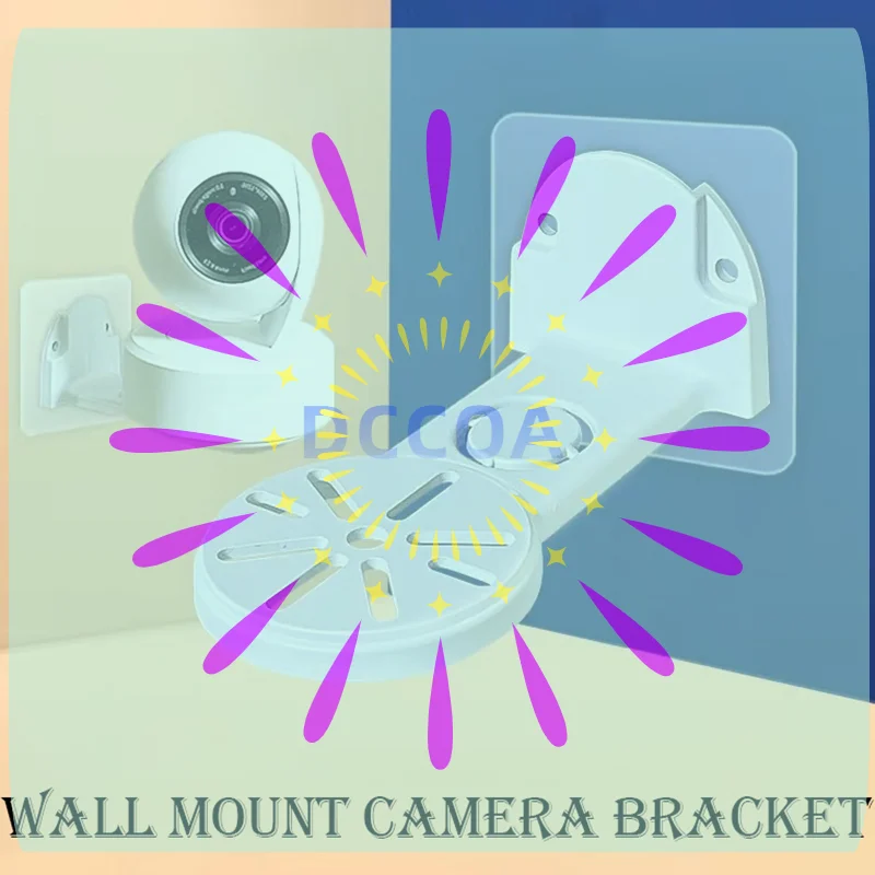 1Set Camera ABS Surveillance Holder w/Glue Base Screw Camera Bracket Nail Free Wall Mount