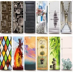 Scenic Street Wall Stickers Refrigerator Wrap Freezer Skin Home Art Fridge Door Cover Wallpaper Renewable Kitchen Accessories