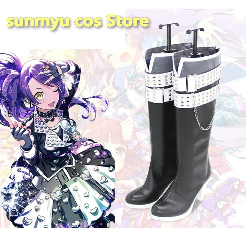 

PriPara Sion Todo Обувь для косплея Нестандартного размера Todo Shion Черные ботинки