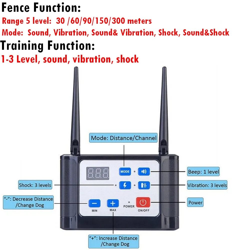 990 Yards 2 In 1 Pet Dog Wireless Fence Remote Training Collar Waterproof Rechargeable Electric Pet Fence Anti Runaway Barrier