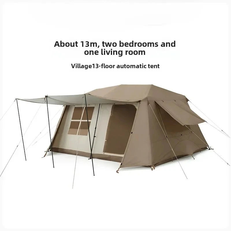 خيمة أوتوماتيكية للتخييم في الهواء الطلق، معدات التخييم، غرفتان وغرفة معيشة واحدة