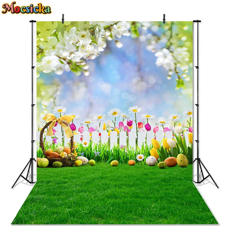 사진 촬영용 용수철 부활절 배경, 베이비 샤워 계란, 녹색 잔디 꽃 케이크 스매쉬 배경, 사진 스튜디오 포토콜 소품