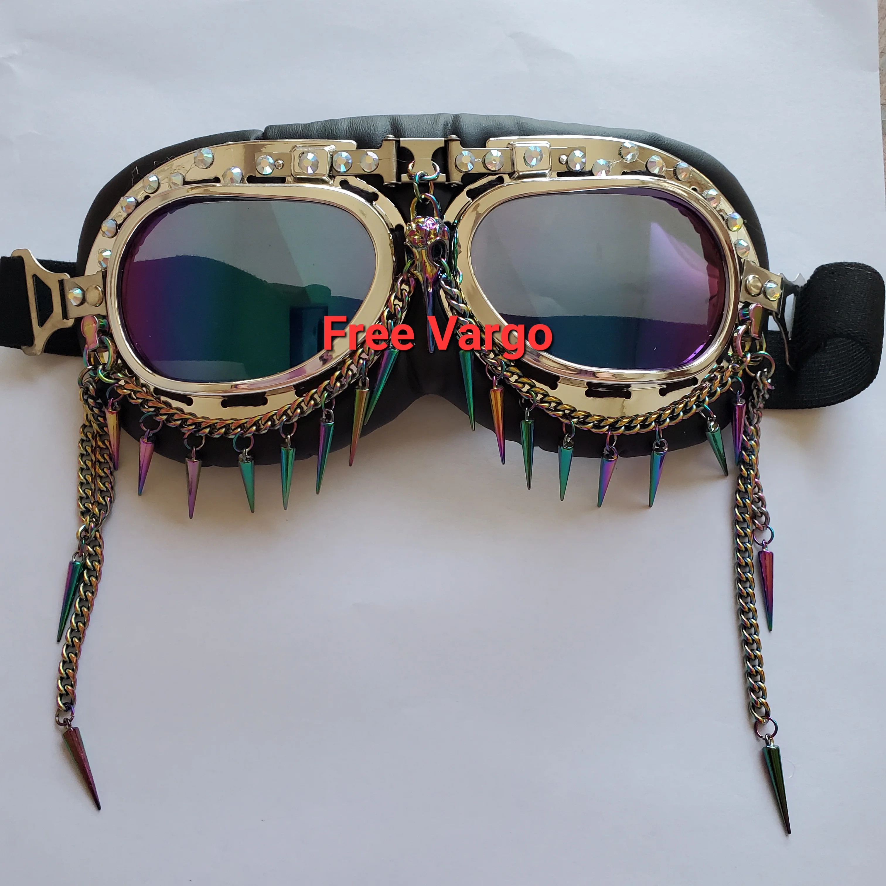 

Festival Rave Streampunk Burning Man Holographic Skull Bird Head Spike Costume Cyber Goth Goggles Masquerade Mask For Women