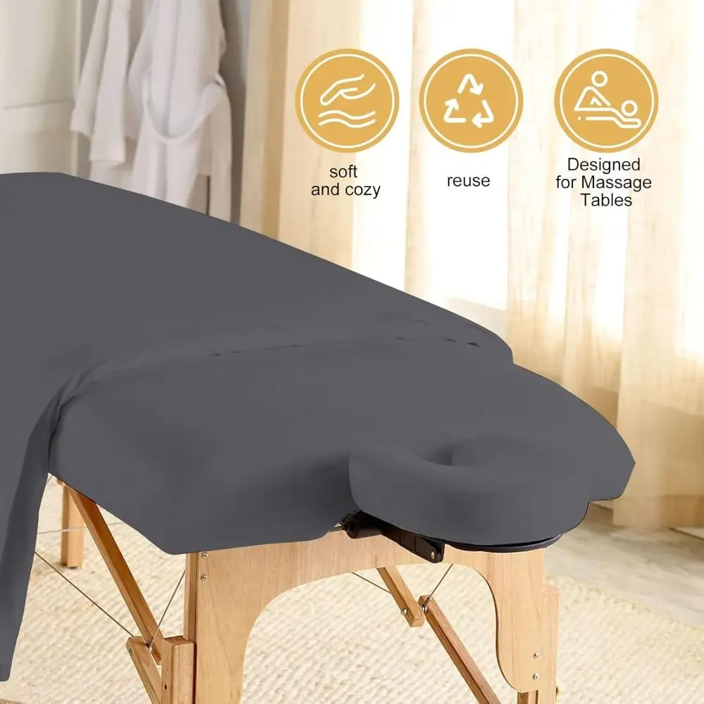 

3 шт., набор простыней для массажного стола премиум-класса, черный, серый, дышащий, удобный чехол для отдыха из микрофибры