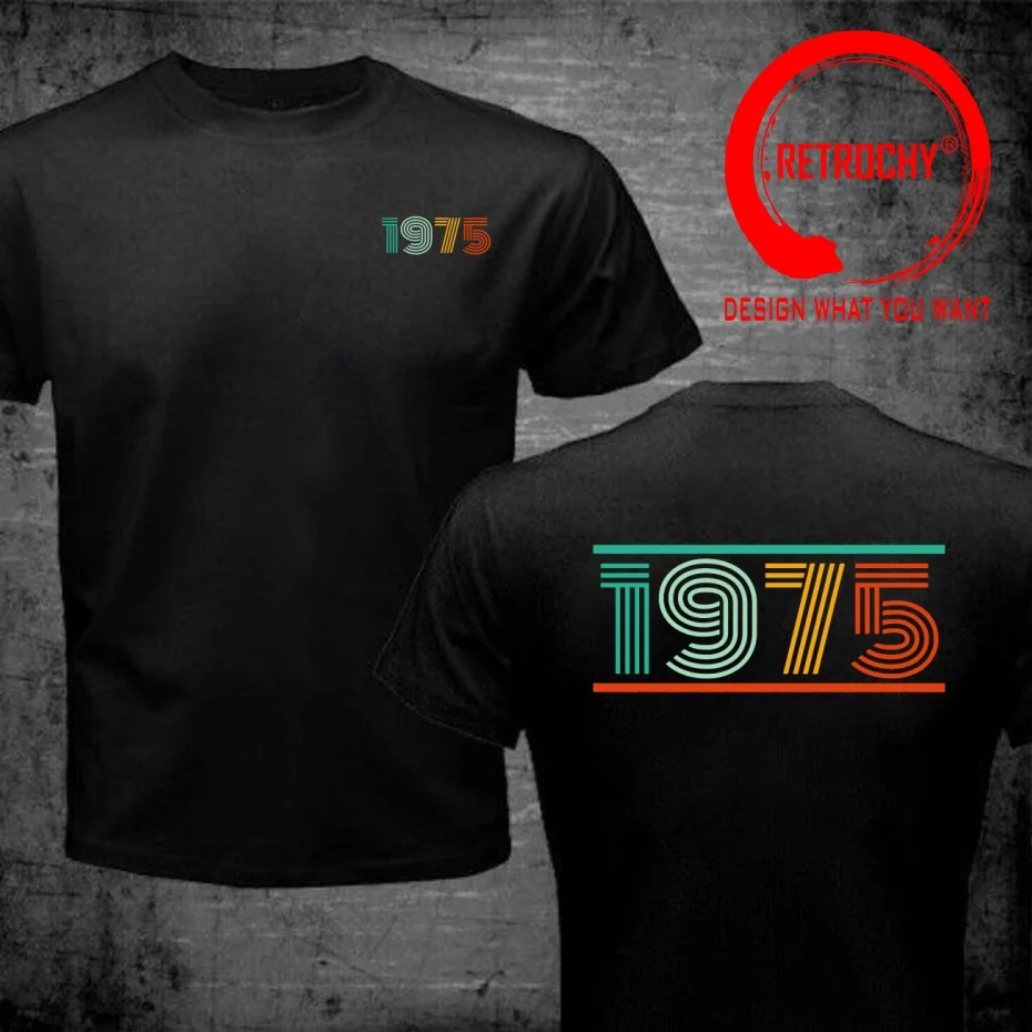 1975 Vintage Retro Born in 1975T Shirt Men Fashion Trendy Casual Clothing Stylish Tops Tee Shirt Leisure Tshirt Men's T-Shirt