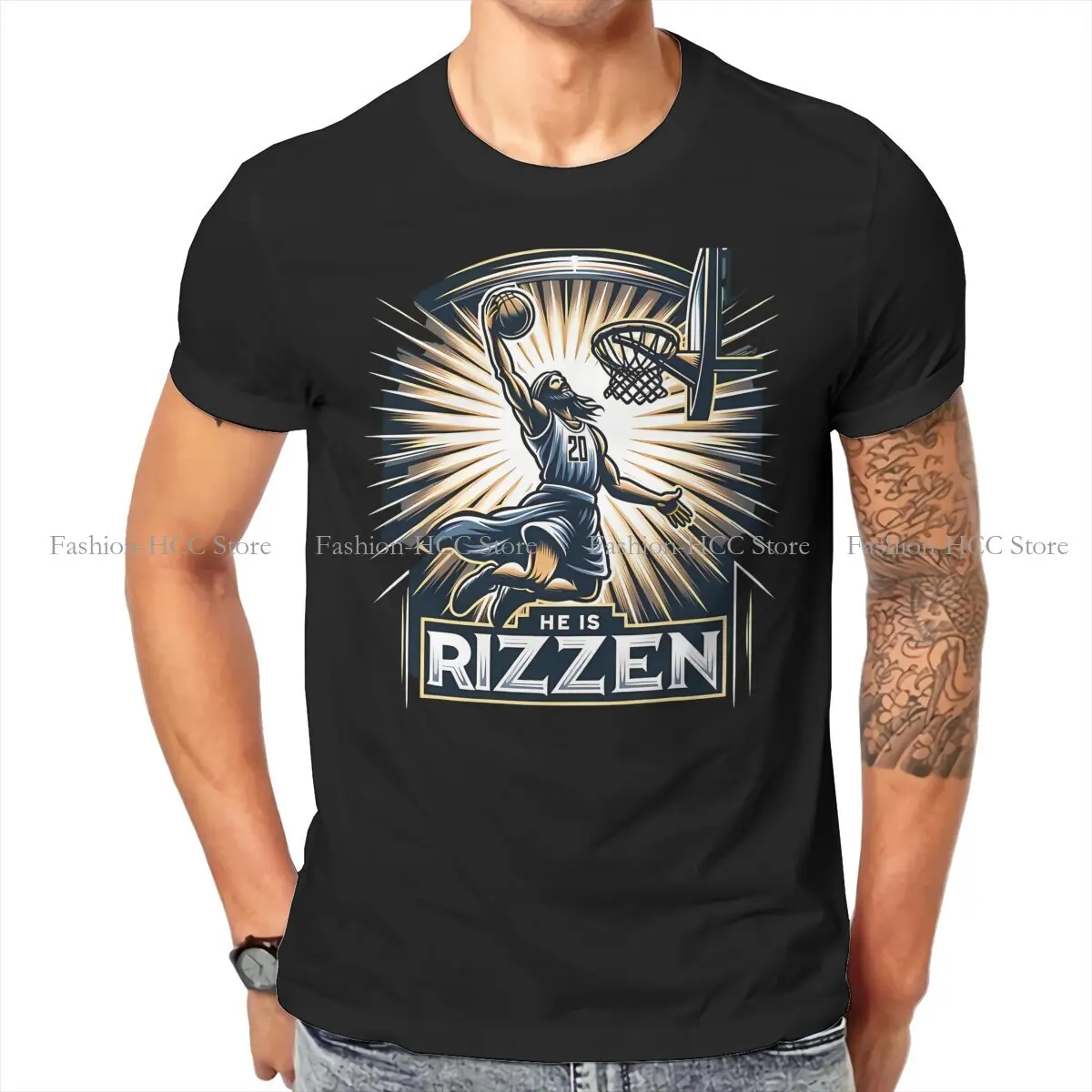 

Стильная футболка He Is Rizzin Meme с Иисусом Удобная креативная Подарочная футболка с коротким рукавом