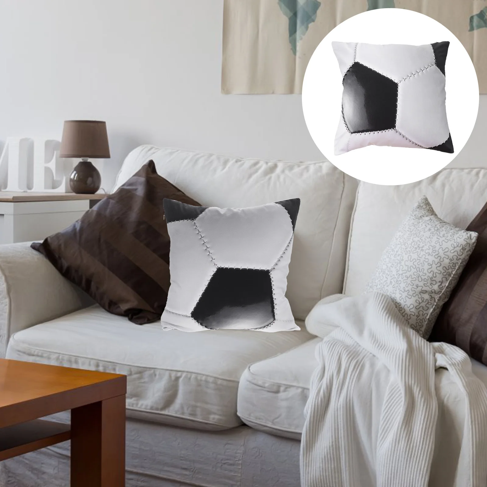 

Fashion Football Cushion Cover Man Throw Pillows for Couch Polyester Sports Covers