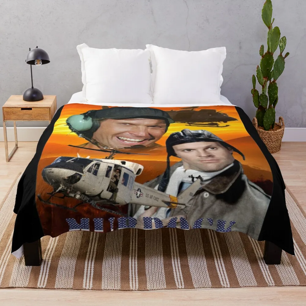 Murdock pilot of Helicopter Throw Blanket Fluffy Blankets Large Blankets Sofas Of Decoration Cute Blanket Plaid Kid'S Blanket