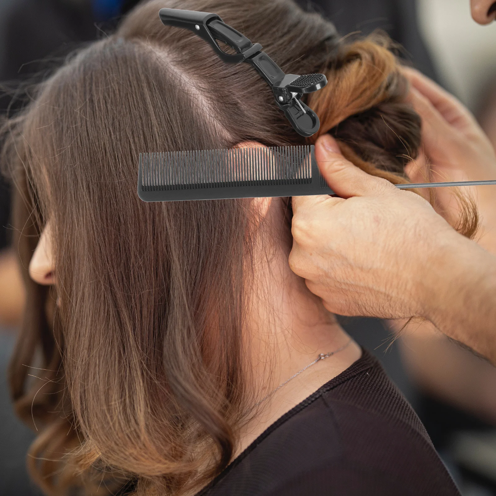 

1Set Hair Clips Set High Quality ABS Non Rust Clamps Easy Glide Detangling Comb for Sensitive Damaged Hair Salon Supplies