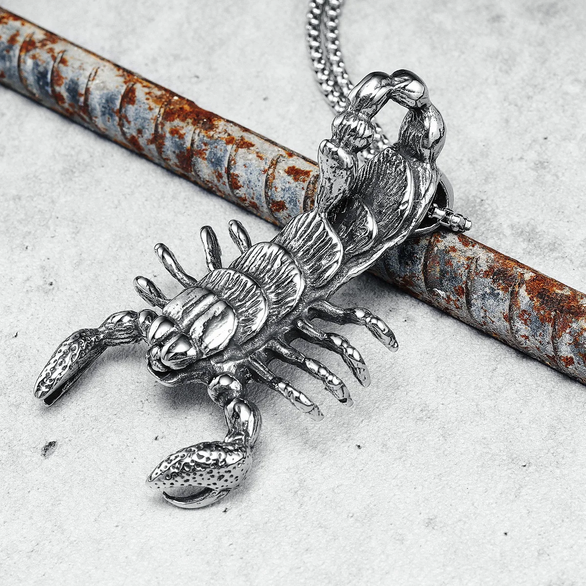 Sand King Scorpion Necklace 316L Stainless Steel Retro Men Pendant Chain Rock Punk Party for Friend Male Jewelry Gift Wholesale