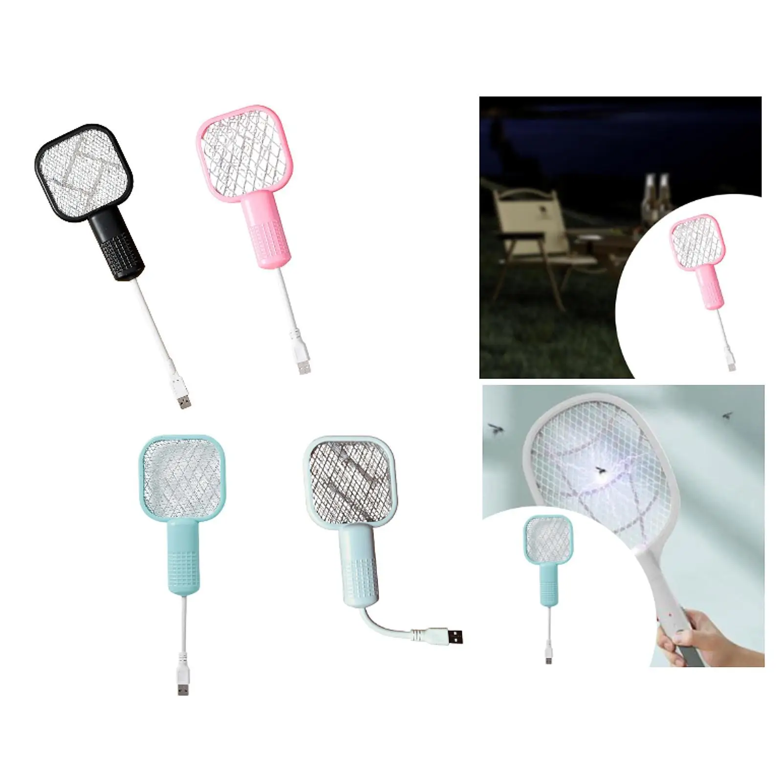 Electric Fly Swatter Folding Handheld for Patio Home Outdoor