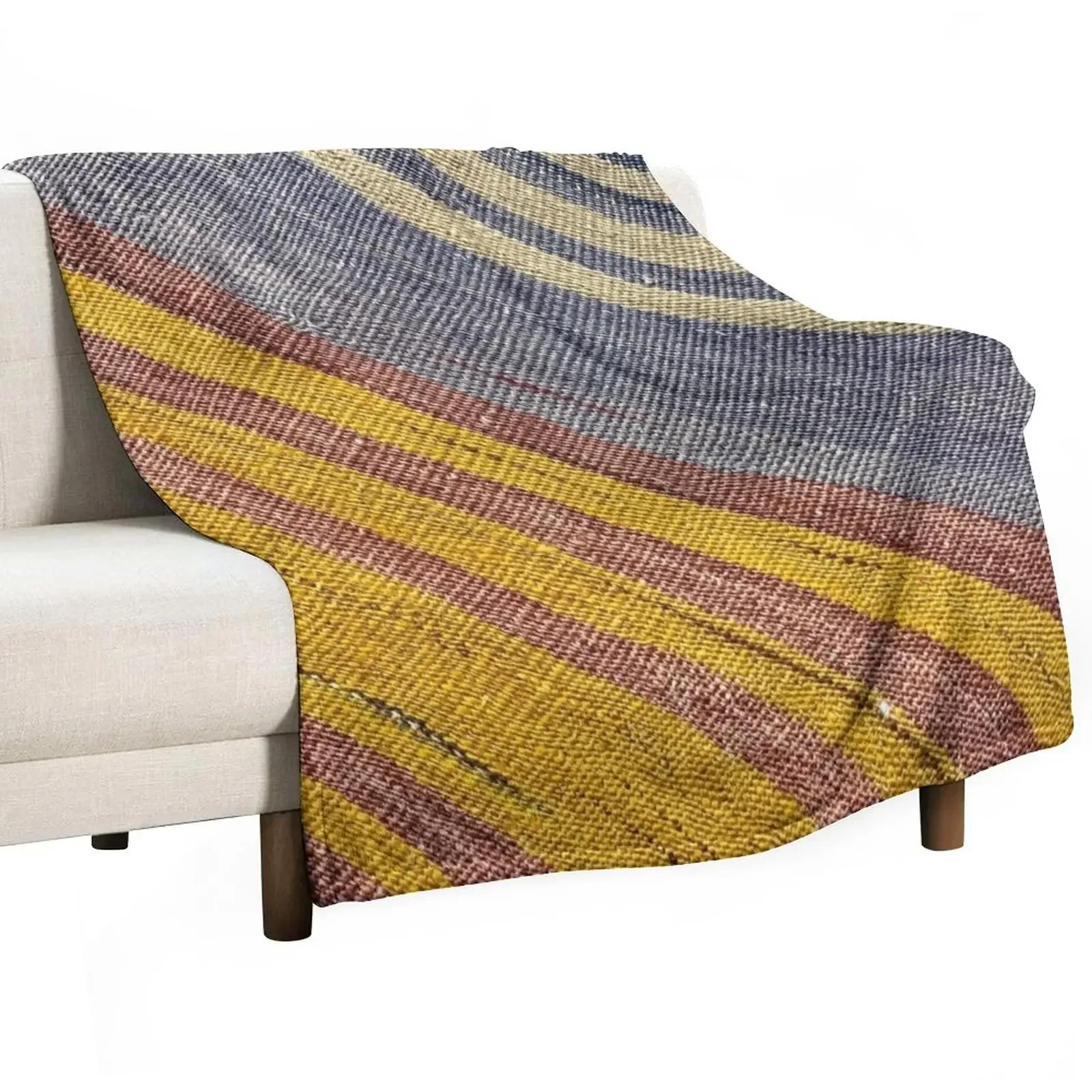 Retro Turkish Kilim, Navaho Weave, Woven Textile, Persian Carpet Throw Blanket halloween Beach Blankets