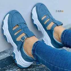 Women's Sneakers New 2024 Female Fashion Canvas Comfortable Round Toe Platform Sneakers Walking Woman Vulcanized Shoes