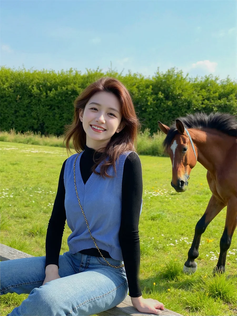 

Women'S Sweater Vests Clothing Knitted Loose-Fit All-Match Wool Blend Sleeveless Buttons Casual Fashion Simple Elegant Ladies