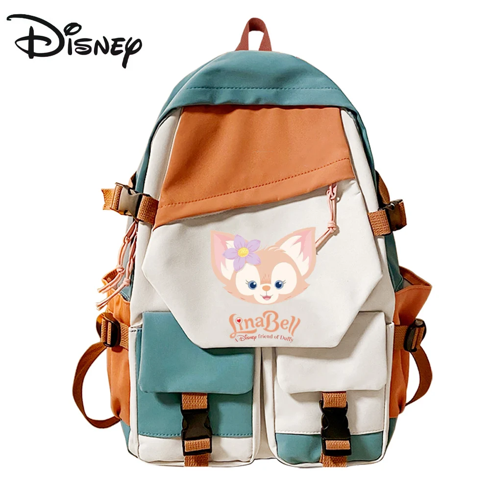 Disney Backpack Boys Girls Kawaii Lina Bell Cartoon Schoolbag Teenager Back To School Schoolbag Waterproof Laptop Bag Kids Gifts