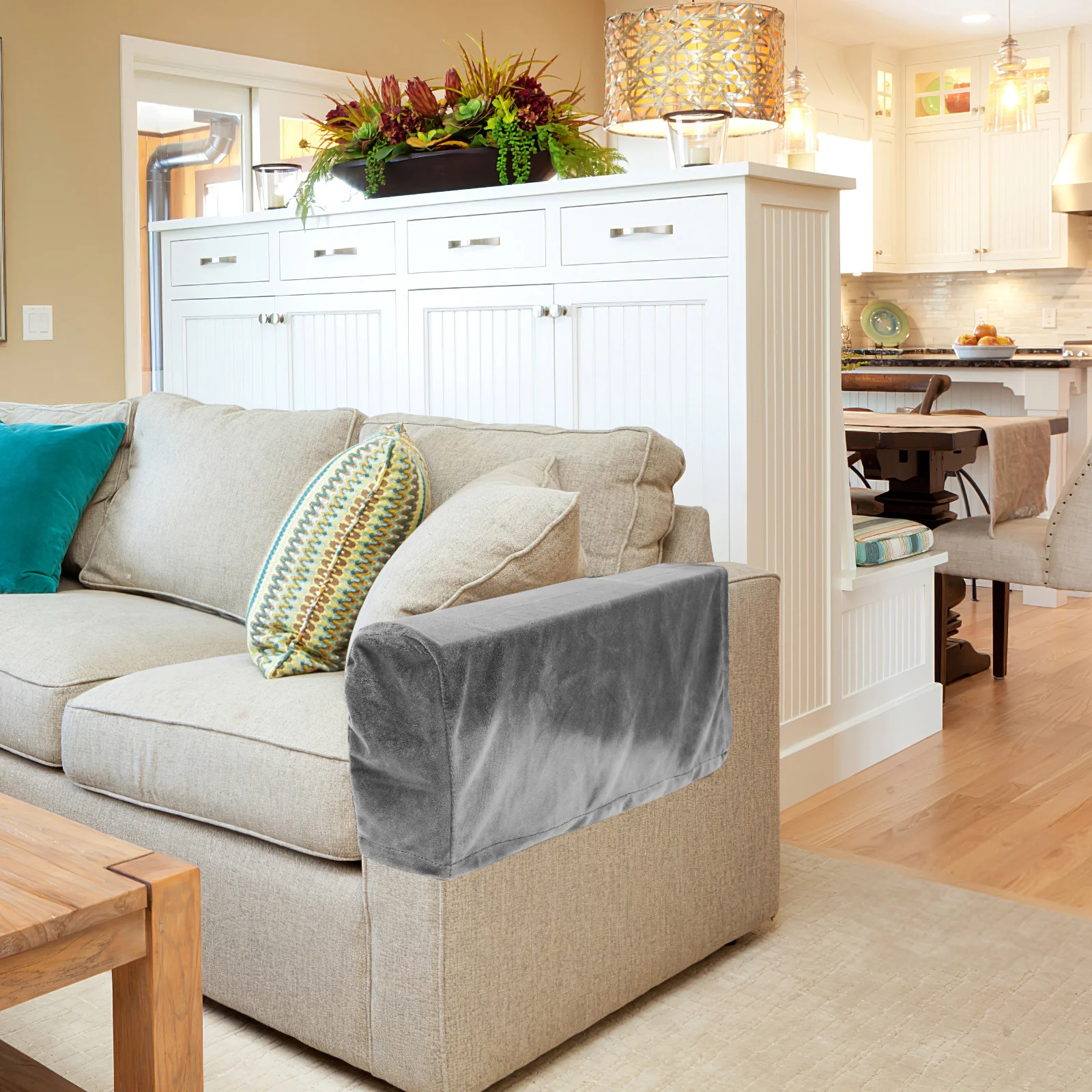 

2Pcs Elastic Couch Armrest Covers Sofa Armchair Slipcovers Stretch Sofa Armrest Protectors Non-Slip Couch Arm Protector