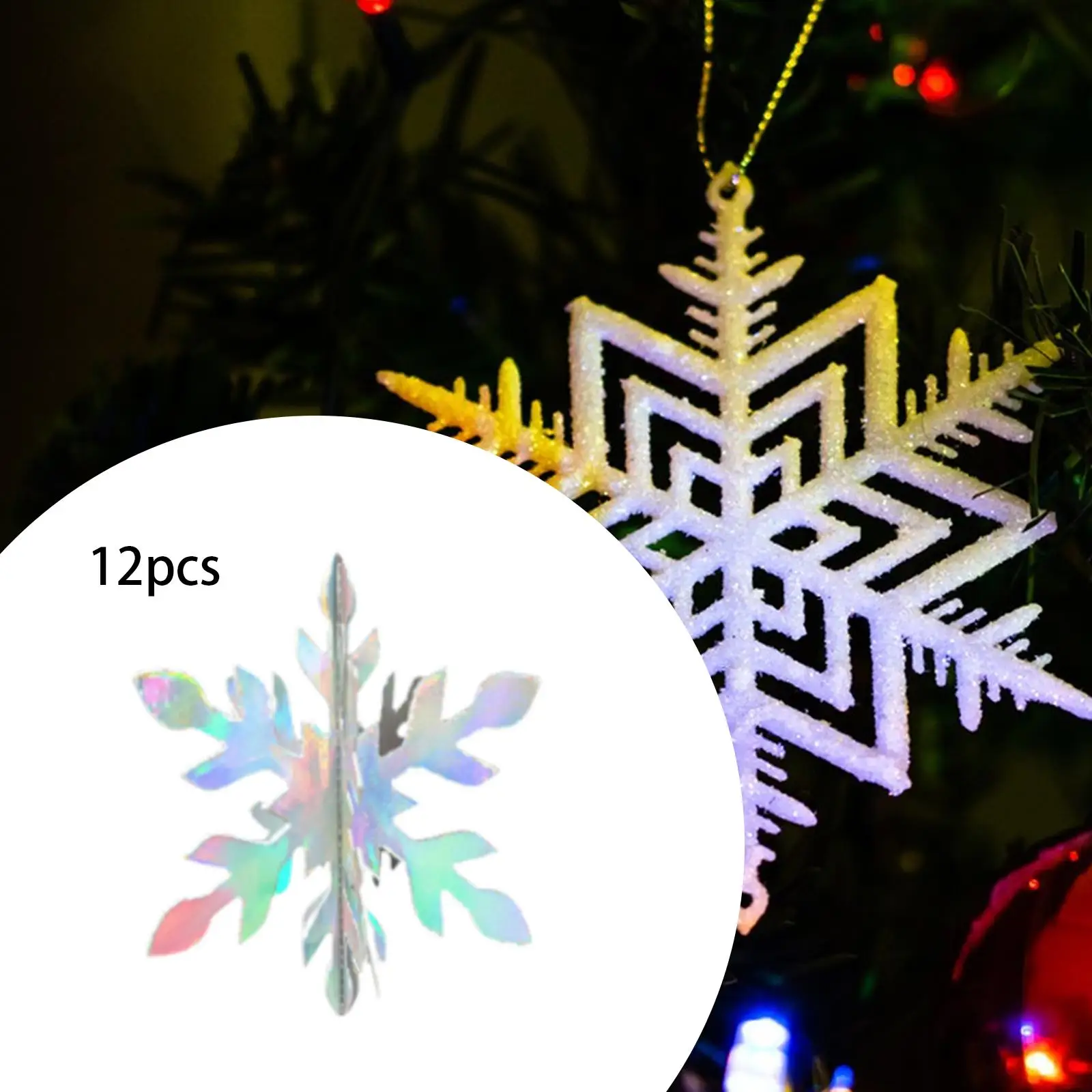 12x Kerst Sneeuwvlok Hangers Ornament Kerstversiering Nordic Creatief