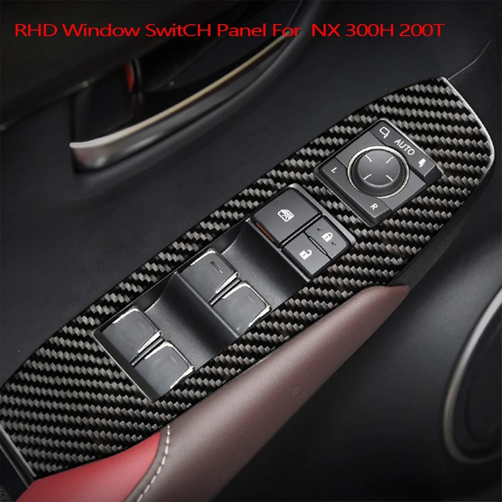 Wood Grain Car Window Switch Panel Adjust Cover Trim Stickers Strip Garnish Decoration for LEXUS NX 300H 200T RHD