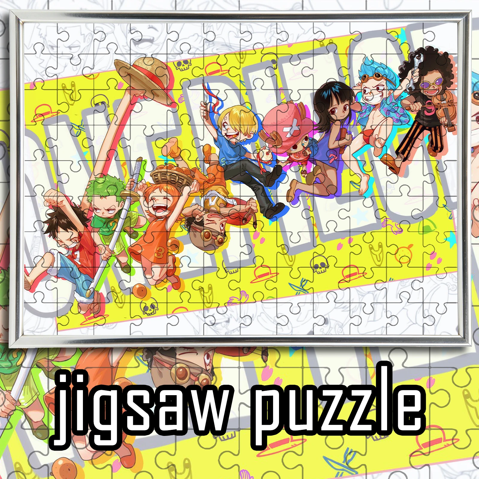 

One Piece Chibi Straw Hat Crew Wooden Puzzle 108-1000pcs Decompression Toy Anime Peripheral Gift