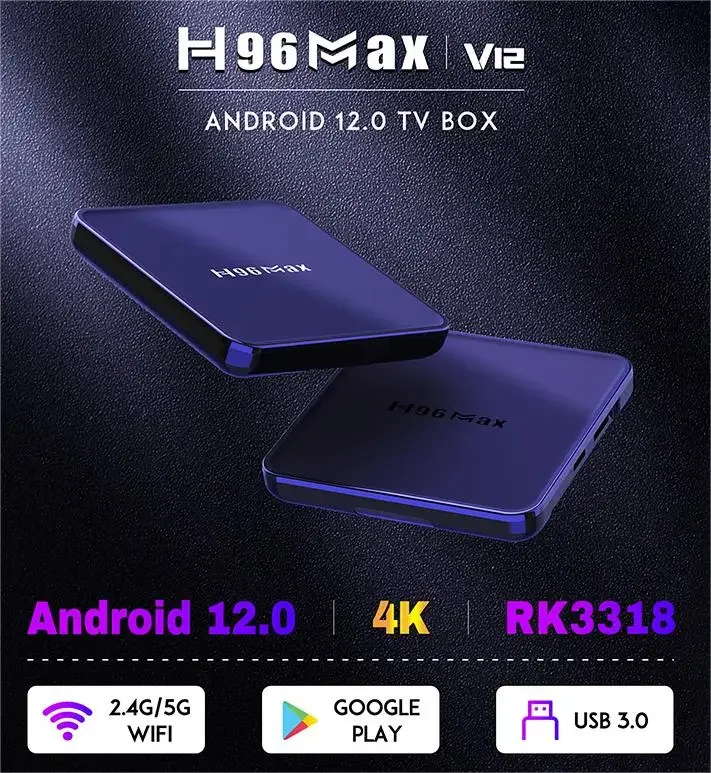 H96 Max V12 Android 12 OTT Tv Box Set-top Box Wifi Android Tv Fibre  AV Play Games Smart Set Top Box